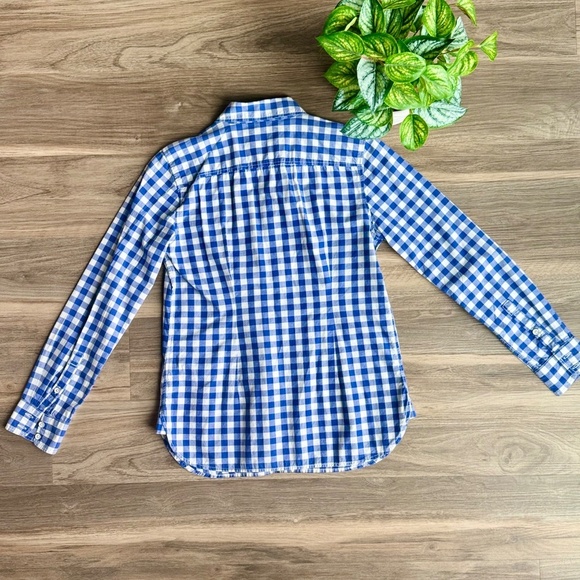 GAP Blue & White Gingham Button-Down Shirt Pocket – Size S - Picture 9 of 11